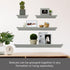 Melannco Floating Wall Shelves, Set of 4 for Bedroom, Living Room, Bathroom, Kitchen, Gray