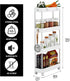4 MELDEVO Tier Slim Storage Cart Mobile Shelving Unit Organizer Slide Out Storage Rolling Utility Cart Tower Rack