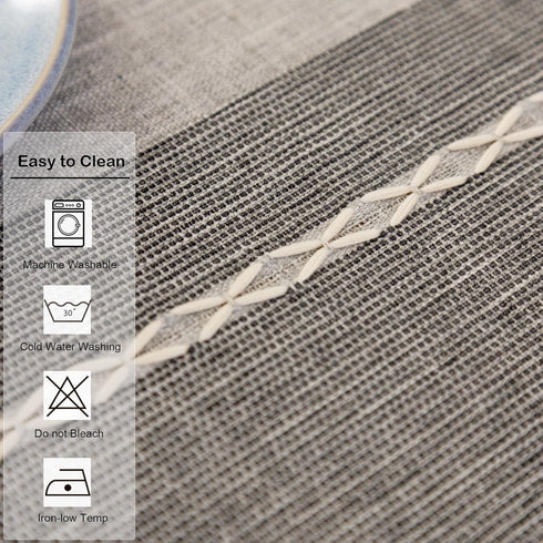 36x36 Inch Small Waterproof Cotton Linen Washable Tablecloth Farmhouse Wrinkle Free Square Burlap Table Cloths Grey
