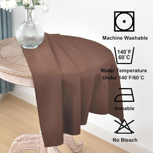 Viiamacki 24 24 Inch, Brown Square Small Tablecloth, x Stain and Wrinkle Resistant Machine Washable Polyester Table