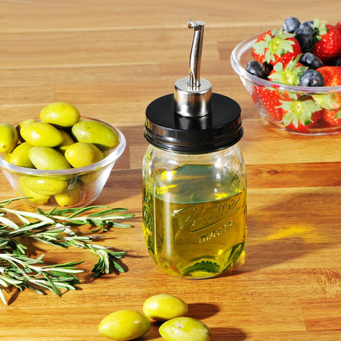 16oz Set 1 Pack SheeChung Oil Dispenser Bottle for Kitchen, Glass Cooking Oil Bottle, Mason Jar Vinegar Dispenser