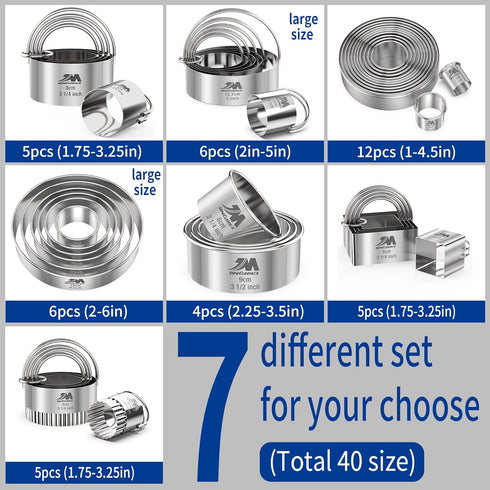 Biscuit Cutter Set for Baking: 5 Pieces/Set, Round Cookies Cutter with Handle, Professional Dough Tools