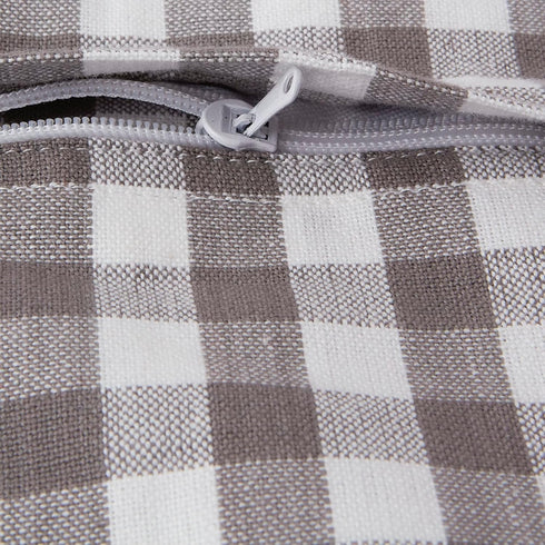 DII Decorative Square Throw Pillow Cover Collection, Cotton, Machine Washable, 18x18, Gray Gingham, 4 Piece