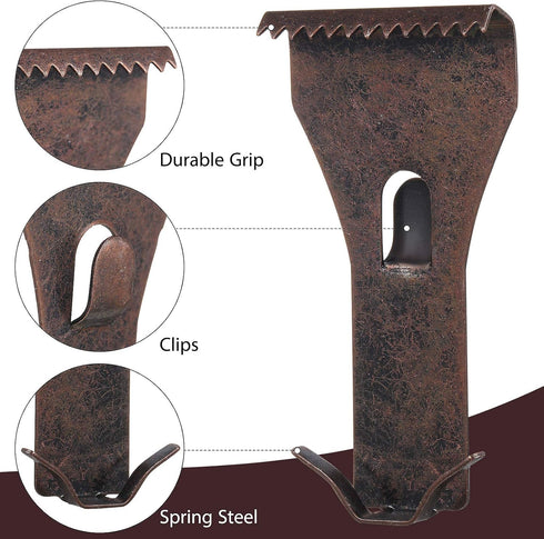 Ripeng 16 Pieces Brick Wall Clips and Hooks for Hanging Outdoors, No Drill, Brick Hangers Fit 2-1/4 to 2-3/8 Inch Hooks