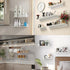 30cm, 2 Pack, HNVNER White Adhesive Shower Caddy Floating Bathroom Shelves for Wall Metal Bathroom Wall Shower Shelves