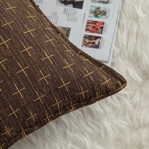 Pack 2 16 24 Inch MANDIOO of Burlap Linen Throw Pillow Covers Woven Textured Modern Farmhouse Cushion Covers Pillowcase