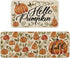 Baccessor Pumpkin Fall Kitchen Mats Set of 2, Pumpkins Floral Non Slip Absorbent Thanksgiving Fall Decor 17x29 17x47