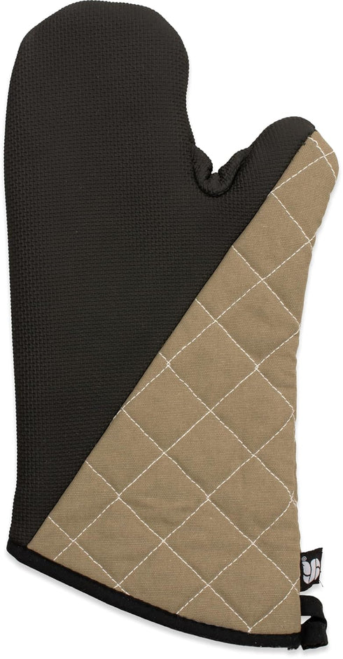 Carlisle FoodService Products 810CM15 San Jamar Textured Neoprene Bestgrip Oven Mitt with Magnet, 15" Length, Tan/Brown