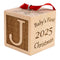 Palmetto Wood Shop Baby’s First Christmas Ornament - Laser Engraved Baby Block, Personalized Christmas Gift, Solid Wood