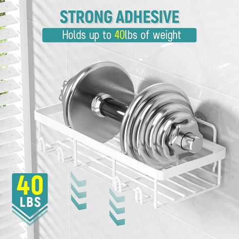 Shower Caddy 5 Pack, Bathroom Organizer Rack for Inside Shower, Adhesive Shelf, Shampoo Holder