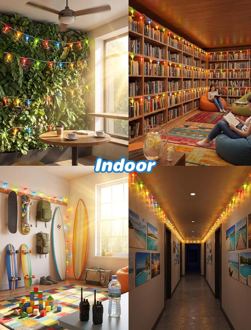 8.5Ft 10 Summer Cocktail Glass String Lights, Tropical Beach Themed Wine Glass String Lights with LED Cup Lights, Plug