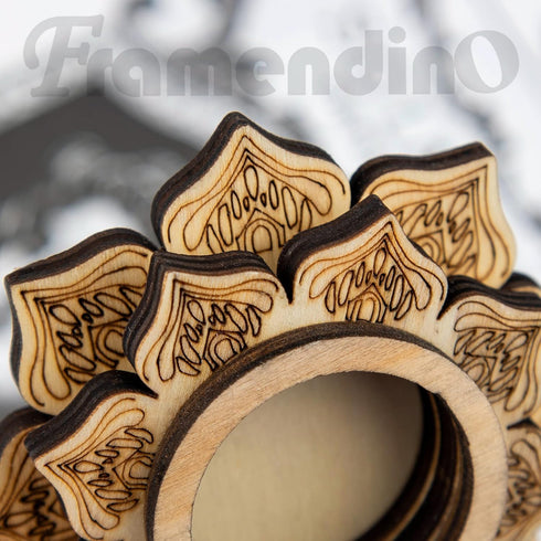 3 Pack 30-150mm Framendino, Wood Crystal Ball Stand Flower Mini Sphere Display Wooden Holder