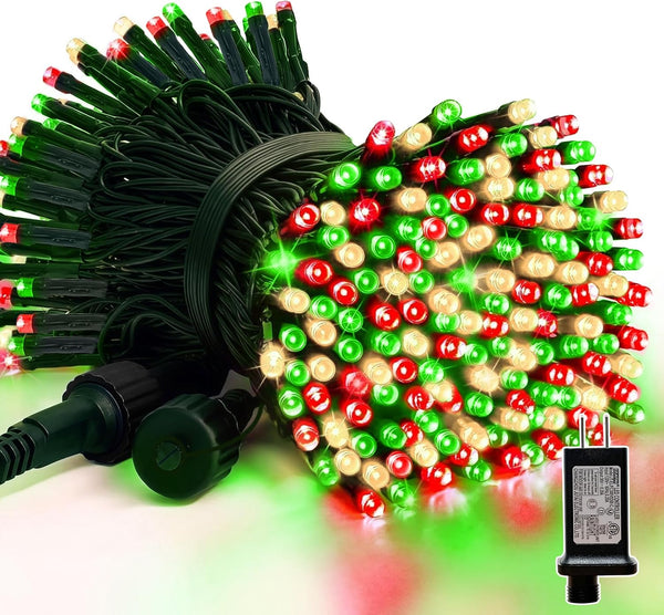 LAMPHOME 66ft Christmas Decorative Mini Lights, 200 LED Green Wire Fairy Starry