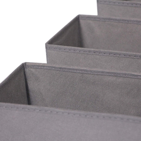 DIOMMELL 9 Pack Foldable Cloth Storage Box - Closet Organizer Fabric Baskets for Clothes, M Grey 090