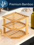 RoyalHouse Bamboo 3-Tier Corner Shelf Organizer - Space Organizer for Kitchen and Bathroom Countertop