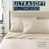 HC Collection Pillow Cases Standard/Queen Size Set of 2 - Microfiber, Extra Soft, Cream