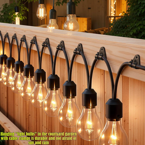 50 Pack Lewufe Hooks for Outdoor String Lights Clips, Christmas Light Clips Weatherproof, Lights Hanger Hooks