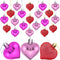 Elcoho 24 Pieces Valentine's Day Heart Baubles Ornaments for Decoration, 2 Styles (Glossy, Glitter)