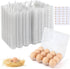 Egg Cartons 80 Pieces, Clear Plastic Reusable Egg Tray Container Holder for 12 Count Eggs, Bulk Storage with Sticker