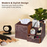 Nightstand Organizer with Tissue Holder, Modern Decorative Cube Tissue Box Cover for Remote Control, Bathroom, Home,