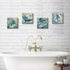 Bathroom Wall Art Beach Decor – Ocean Sea Turtle Octopus Canvas Pictures, Teal Bathroom Accessories, Nautical Painting