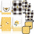 Leinuosen 8 Pcs Yellow Bee Kitchen Towels and Dishcloths Sets Oven Mitts and