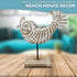 Wooden Fish Lake House Decor, Handmade Beach Decoration on Base Stand for Shelves, Table, Office, Living Room (Koi Fish)