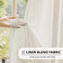 FMFUNCTEX Beige Linen Sheer Curtains for Bedroom, 54 inch Length Natural Flax Blend Draperies, 2 Panels Rod Pocket for