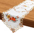 Jovialix 90 Inches Thanksgiving Fall Table Runner Long - Ivory Cutwork Lace with Embroidered Pumpkins & Maple Leaves