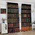 Yearn Jear 2 Sets,42x45 Inch Bookshelf Curtains, Vintage Library with Books Window Treatments for Kids Bedroom, Wooden
