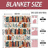 ICAAV 50x60in,Cozy Book and Flower Flannel Blanket Throw with Colorful Bookshelf and Floral Pattern on Cream,Soft