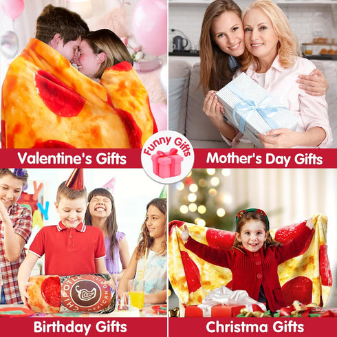 80 Inches 285 Jorbest Pizza Blanket Adult Size Birthday Gifts for Women Men Mom Teen Boys Girls, Novelty Pizza Throw