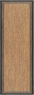 Gertmenian Indoor Outdoor Classic Flatweave Area Rug, Stain & UV Resistant, 2x6 Ft Runner, Black Tan