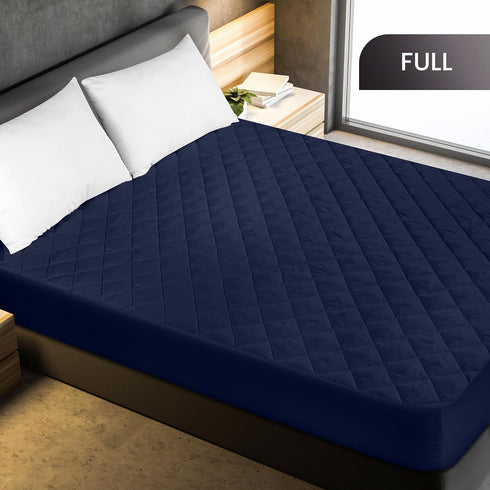 Utopia Bedding Quilted Fitted Mattress Pad (Full), Elastic Mattress Protector, Stretches up to 16 Inches Deep, Machine
