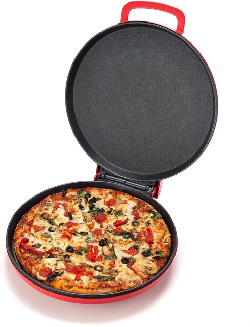 Zenith Versa Grill Non-Stick Pizza Maker Machine - Electric Indoor Grill, Calzone Maker, Red