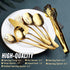 OGORI 10-Piece Gold Serving Utensils Set, Polished Stainless Steel Includes Spoons, Tongs, Forks, and Ladle