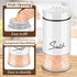 Salt and Pepper Shakers Set, Kitchen Decor and Accessories for Countertop, Refillable Design (Black + White)