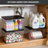 Countertop Pantry Organizers Storage, Under Sink Organizer Trash Bag Holder with Bamboo Lids Large Capacity Clear