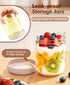 6 pack 16 oz Overnight Oats Containers with Lids and Spoons Glass Jars with Airtight Lids: Wide Mouth Mason Salad Jars