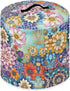 Insulated Pressure Cooker Appliance Cover, Also Fit for Rice Cooker, Air Fryer and Crock Pot, 3 Qt Dust Cover with Pocket for Spoon/Cooking Utensils/Recipes, Blooming Flower Purple Blue