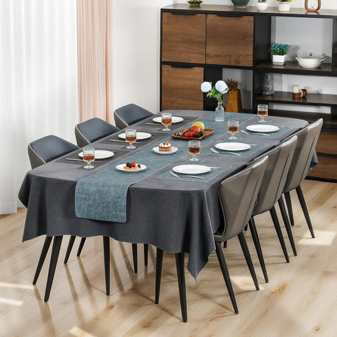 Set 8 Myir JUN Dual Sided Placemats, Faux Leather of for Dining Table, Non-Slip Washable Heat Resistant Indoor Outdoor
