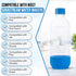 1 3-Pack Replacement Carbonating Sparkling Water Bottles for SodaStream - Liter, BPA-Free & Leak-Proof (Compatible