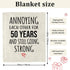 Dulkjio 50th 50th 50 50th 60"X50" Anniversary Blanket Gifts, Anniversary Wedding Gifts for Couple Parents, Golden Year