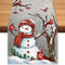 Christmas Red Bird Branch Table Runner Snowman Cardinal Burlap Table Runners, Winter