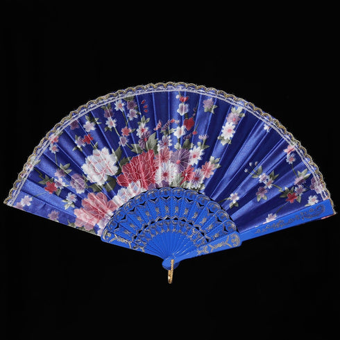BABEYOND 8pcs Floral Folding Hand Fan, Vintage Handheld Lace Folding Fan with Different Flower Patterns for Wedding
