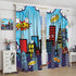 42x63in Super City Hero Window Curtains for Kids, City Skyline Buildings Cityscape Blackout Rod Pocket Window