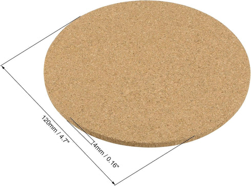 uxcell Cork Coasters, Wooden Trivet Drinks Mats, Round 4.7 Inch Diameter, 0.16 Inch Thick for Home Bar Kitchen (Pack of