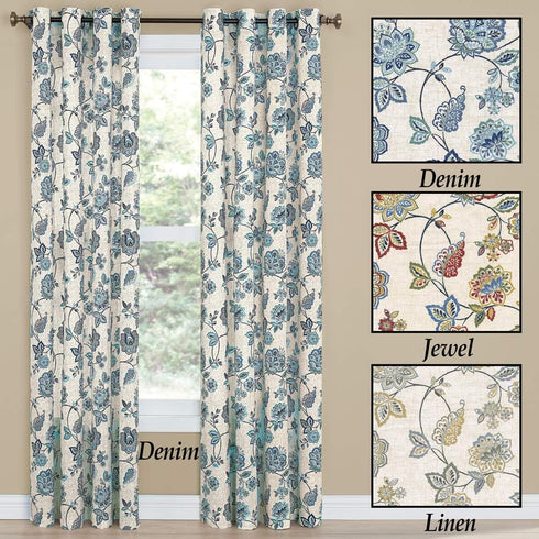 Renaissance Home Fashion Colette Printed Grommet Panel - 52" x 84", Jewel
