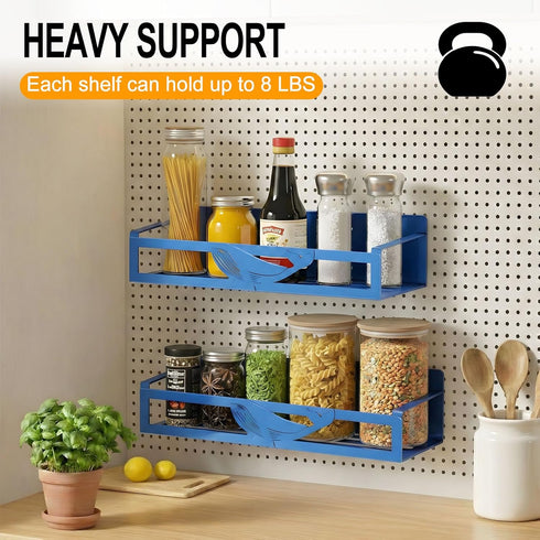 4 Pack Magnetic Spice Rack for Refrigerator, Metal Magnetic Shelf Organizer for Fridge Side, Strong Spice Storage Rack
