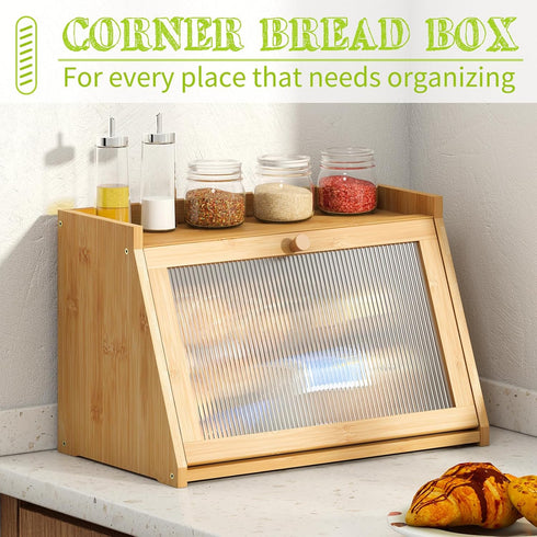 Countertop BMOSU Bread Box for Kitchen Large Capacity Corner Bread Box Farmhouse Bread Container Bread Storage Bread